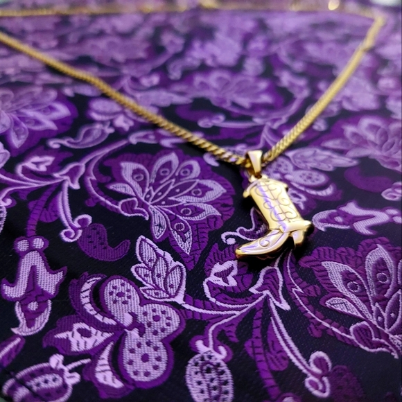 18K Gold Plated Boot Heel With a Miami Cuban Link Chain - Picture 11 of 14